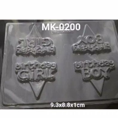Cetakan Coklat Mika Happy Birthday Girl/Boy