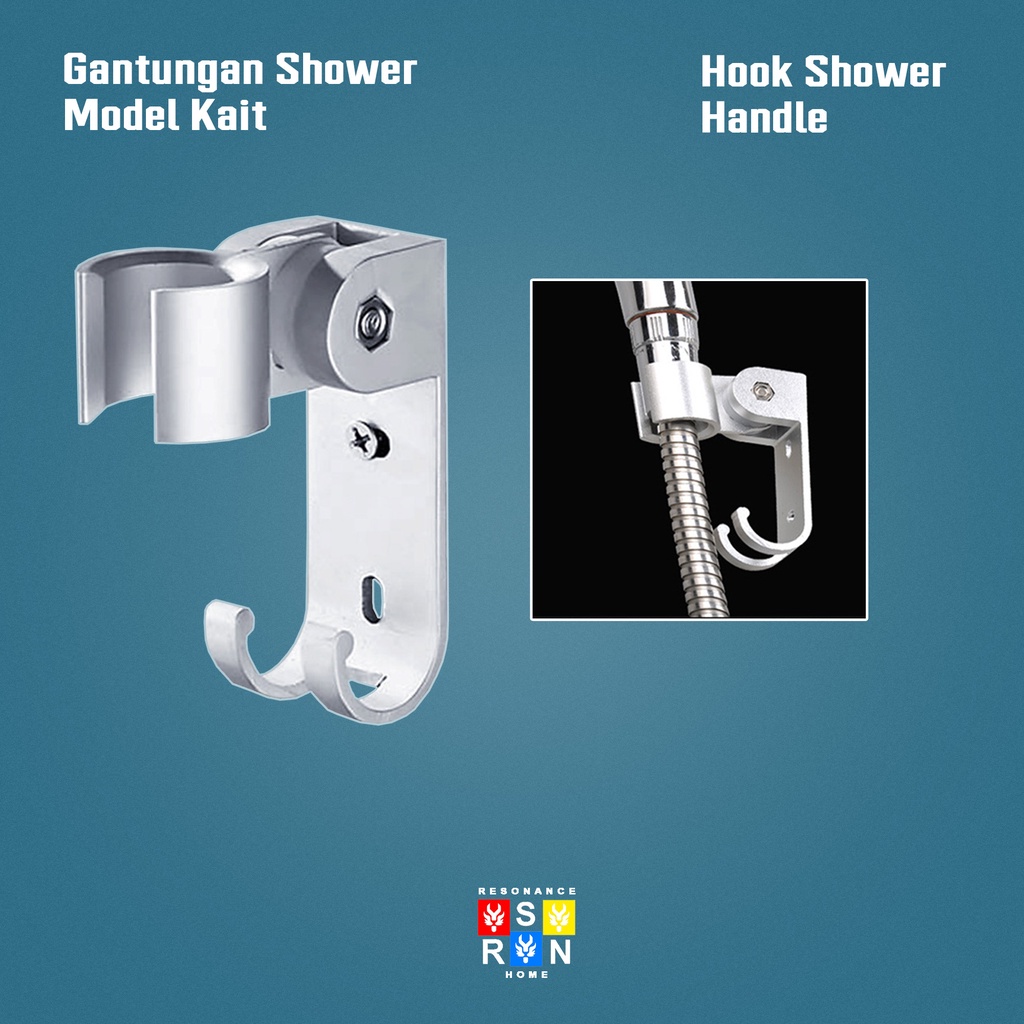 Hand Shower Gantungan Kepala Alumunium Model Kait Shower Bath Tiang Hand Shower Resonance Home