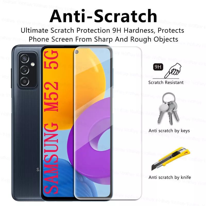 PROMO Tempered Glass Bening  SAMSUNG M52 5G Full Layar Screen Guard Protector Antigores Kaca