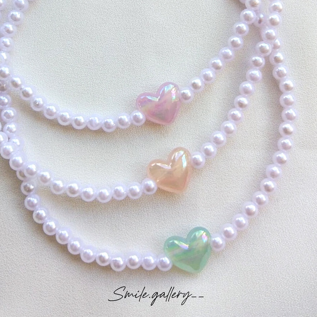 KALUNG MUTIARA AESTHETIC / LOVE PEARL NECKLACE / KALUNG LOVE MUTIARA / KALUNG BENTUK HATI / KALUNG B