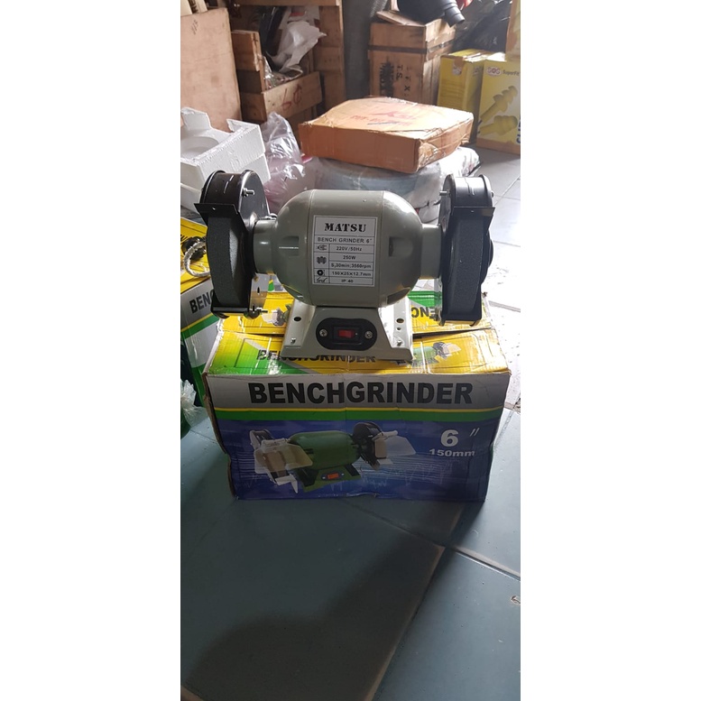 MESIN GERINDA DUDUK MATSU 6"/ BENCH GRINDER MATSU 6 INCH/ MESIN GERINDA DUDUK