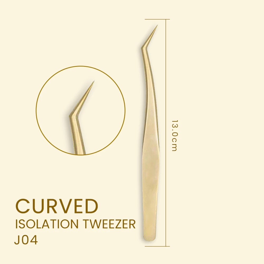 TWEEZER GOLD PREMIUM - 1pcs Eyelash Extension Tweezers Gold - Eyelashes Makeup Tool - pinset bulumata emas