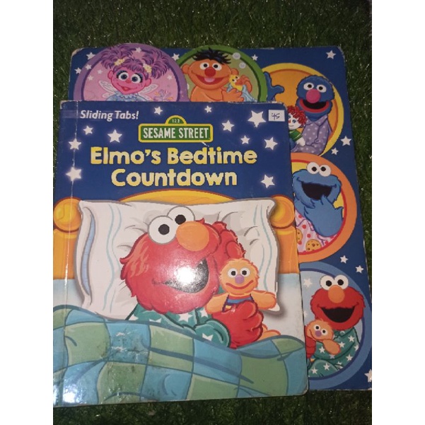 Buku cerita anak - Broad book Berbahasa Inggris - Sliding Tabs - SESAME STREET - Elmo's Bedtime Coun