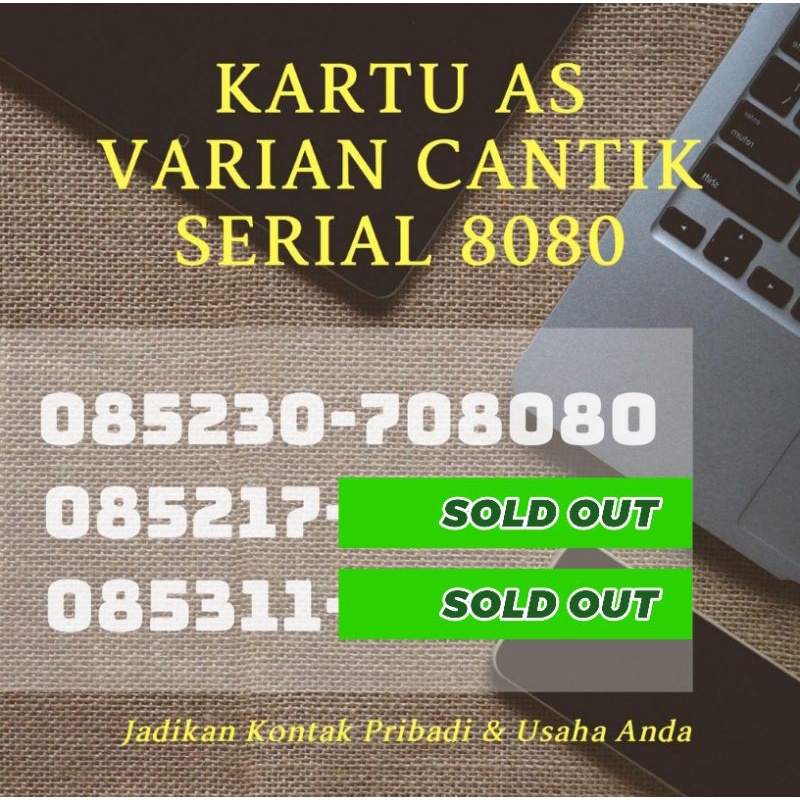 KARTU PERDANA AS NOMOR CANTIK VARIAN 8080