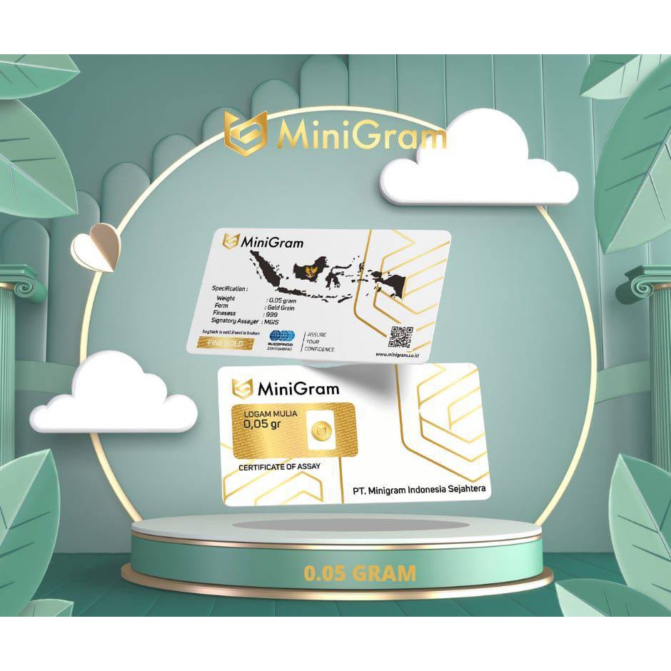 TAO Distributor Agen Resmi MINIGRAM Logam Mulia Emas Murni 24k Sertifikat Resmi 0,05 gram