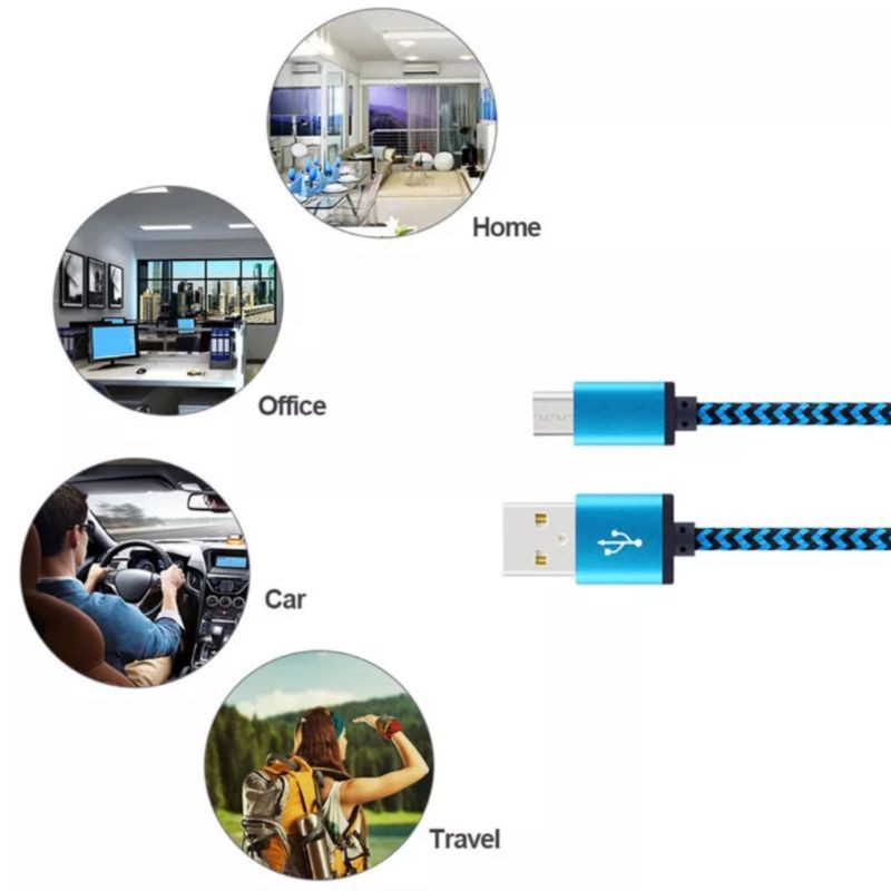 Kabel Data dan Charger 2.1 A Fastcharging Metalik Mikro USB Quick Charge Kabel Casan