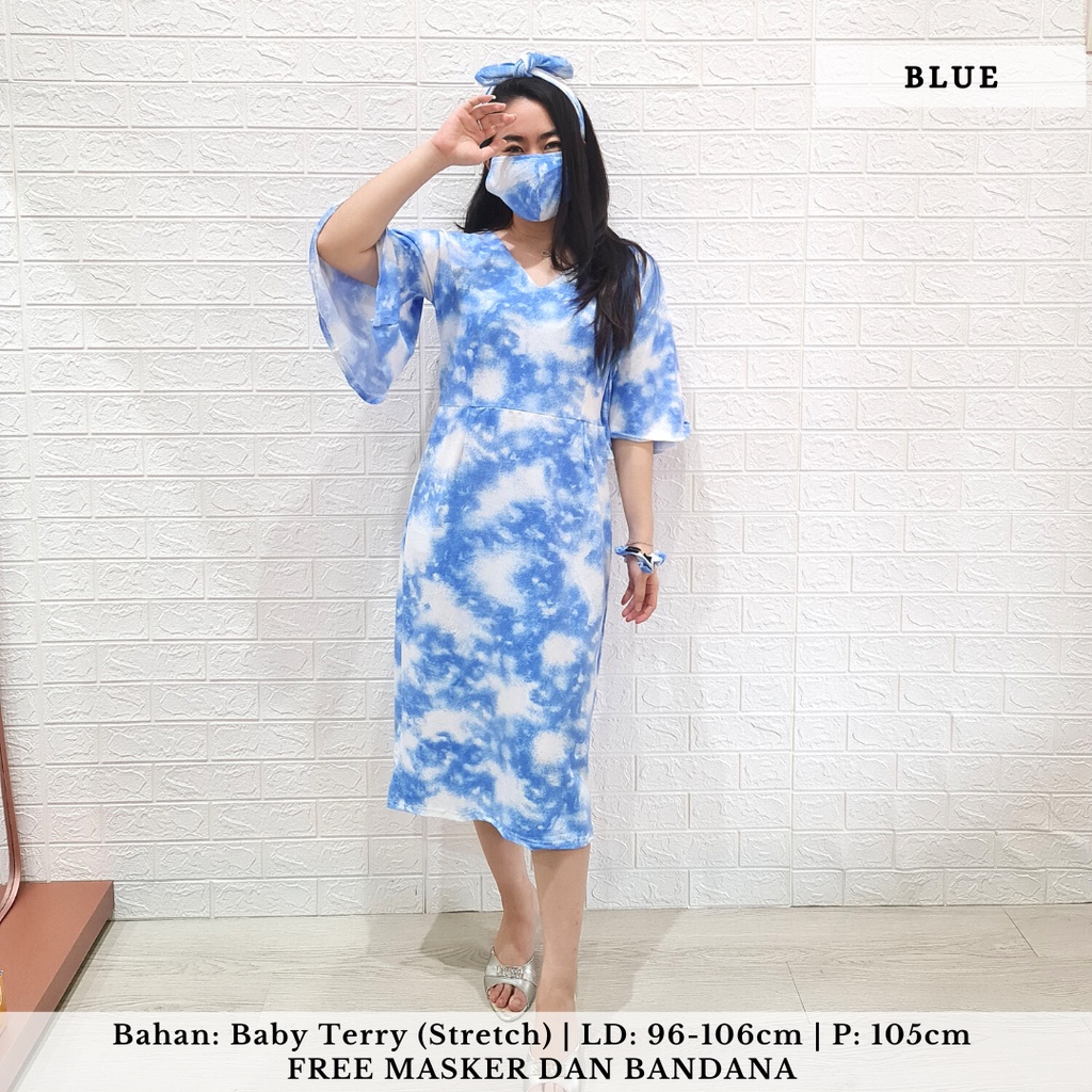 3684 cloud dye cape dress casual dress