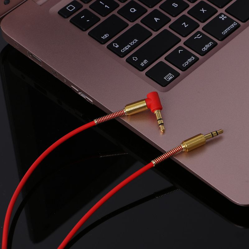 Sun Kabel Extension Aux 3.5mm Male Ke Male Sudut Kanan Untuk Headphone