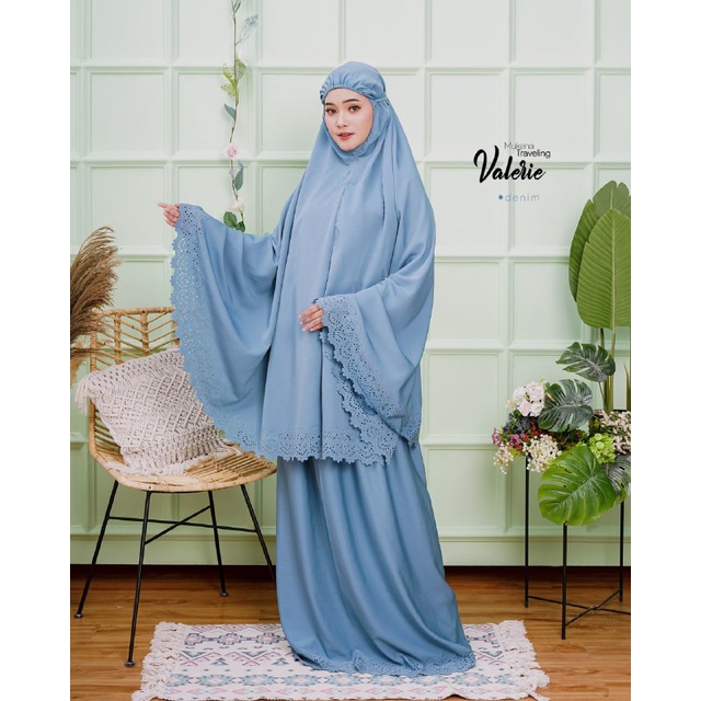 Mukena Mukenah jumbo dewasa bahan adem katun bali terbaru 2021 murah by MOKENA daily fringe purple