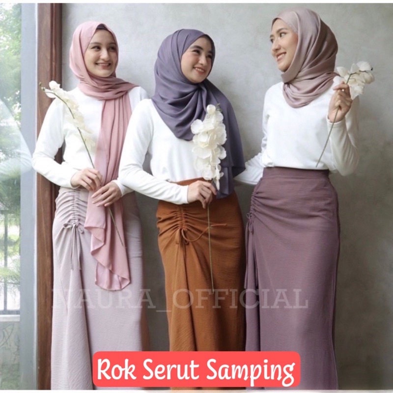 Rok Serut Samping | Rok Serut Crinkle |  Korean Skirt