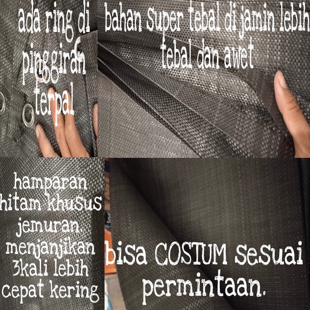 TERPAL JEMURAN PADI KOPI CENGKEH DLL. HAMPARAN HITAM 3X LEBIH CEPAT KERING  HARGA PERMETER TERPAL  K