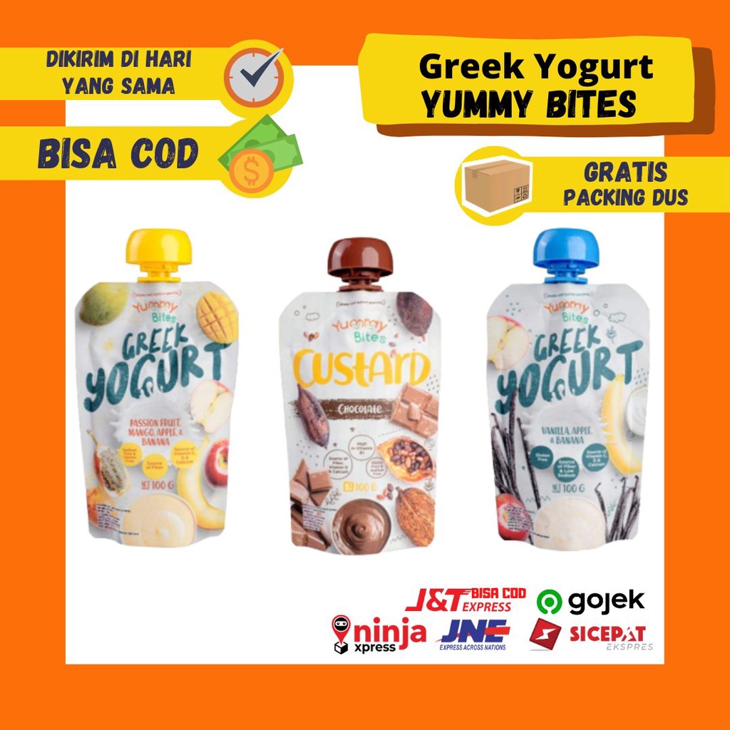 Yummy Bites Greek Yogurt Custard Chocolate 100 Gram