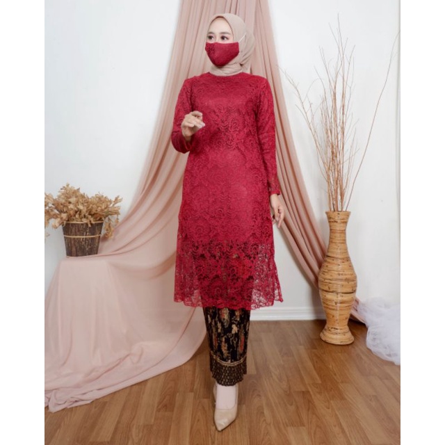 KAK&gt; SET KEBAYA MAHIRA - KEBAYA BRUKAT MODERN - TUNIK KEBAYA BRUKAT - BAJU KEBAYA PESTA CANTIK MODIS