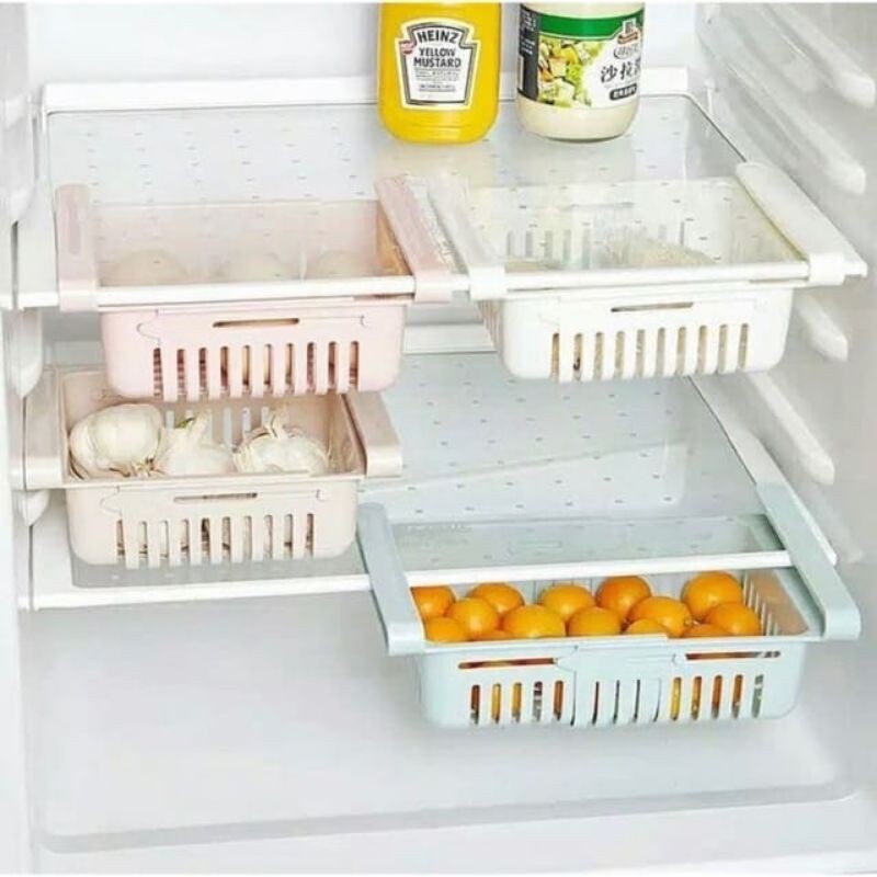 RAK KULKAS / RAK MULTIFUNGSI STORAGE BOX KULKAS ORGANIZER MULTIFUNGSI RAK KERANJANG JEPIT KULKAS SRBAGUNA RAK KULKAS LACI