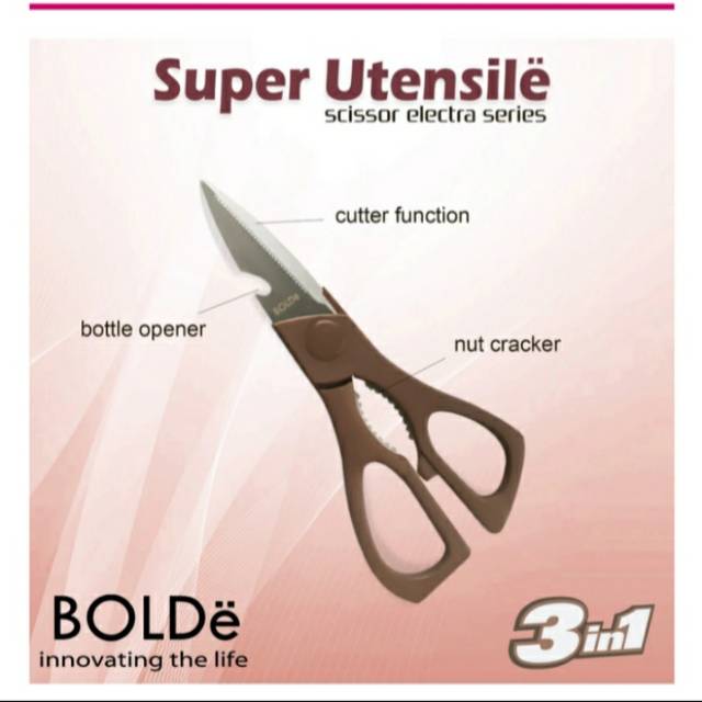 

Bolde Super Utensil Scissors Electra Series (Gunting serbaguna 3 in 1)