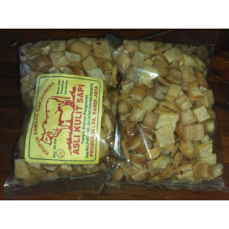 Jual Kerupuk Rambak Kulit Sapi Sandi Jaya 500 Gram Gr Mentah Kotak Dadu