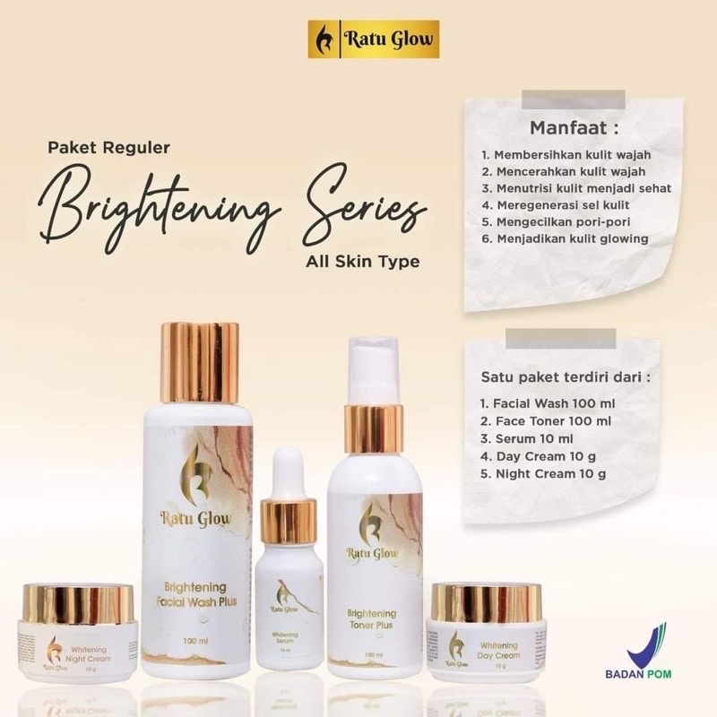 Ratu Glow Britening Series Original BPOM Ratu GLOW SKINCARE ORIGINAL BRIGHTENING SERIES/ACNE SERIES RATU GLOW SKINCARE