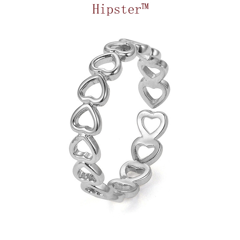 New Hot Sale Fashion Trend Romantic Platinum Love Heart-Shaped Ring