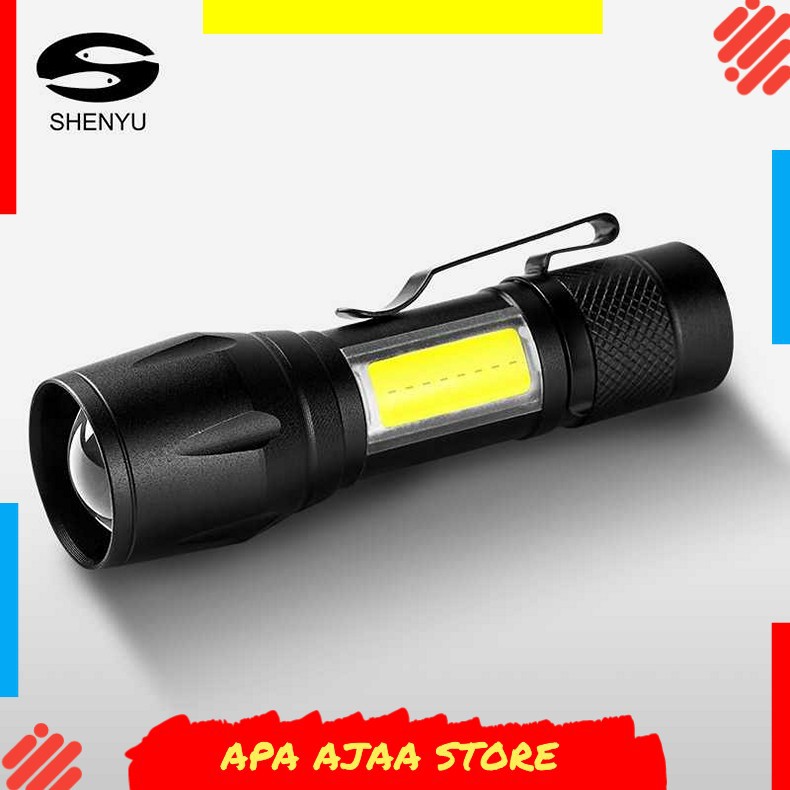 Hot Promo ! TaffLED Senter LED Mini Q5 + COB 300 Lumens with Battery - 7098