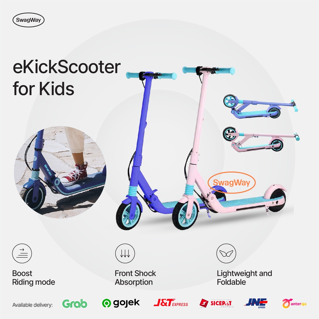 Skuter elektrik anak like Ninebot Xiaomi kids Scooter listrik E8 ekickscooter ringan lipat portable