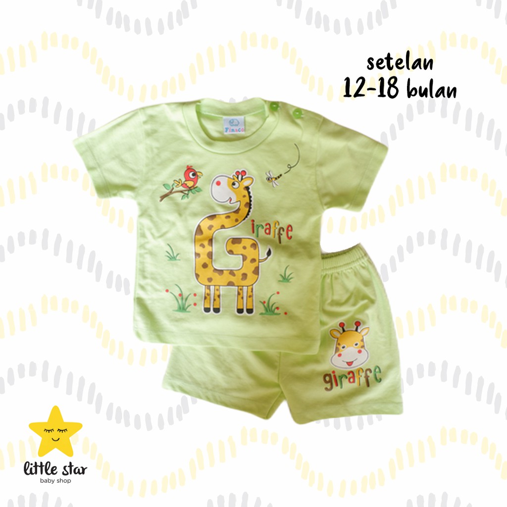 Finaco Setelan Anak Bayi Cowok | Set Baju Tidur Anak Bayi Laki