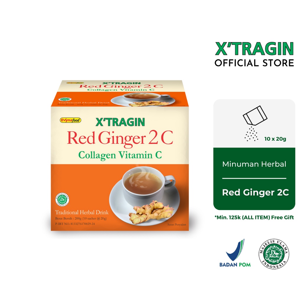 

X'TRAGIN Red Ginger 2C (Collagen & Vitamin C) Minuman Bubuk