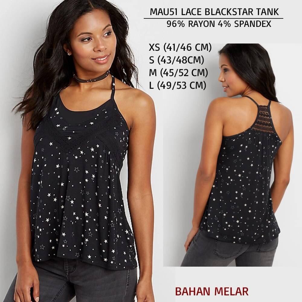 Tank Top Wanita Murah Maurices 51 Lace Blackstar