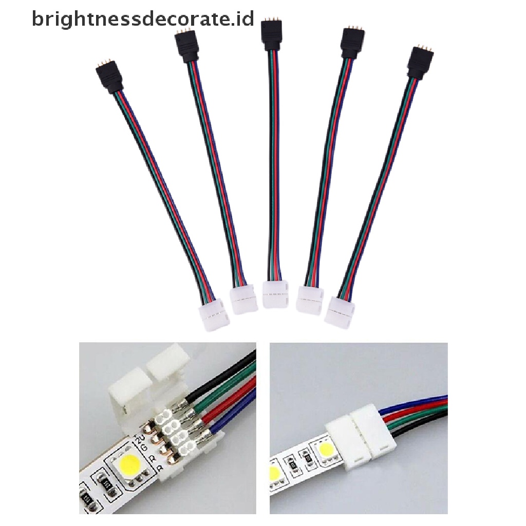 [birth] 10PCS 10mm 4 Pin Male Female PCB Connector Cable For RGB 5050 3528 LED Strip [ID]