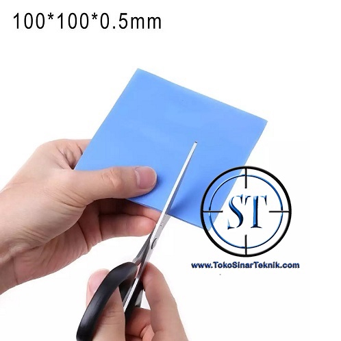 Thermal Conductive Silicone Pad Heatsink Cooling 100x100 0.5mm For CPU Laptop Processor Silikon Biru Konduktif Heat