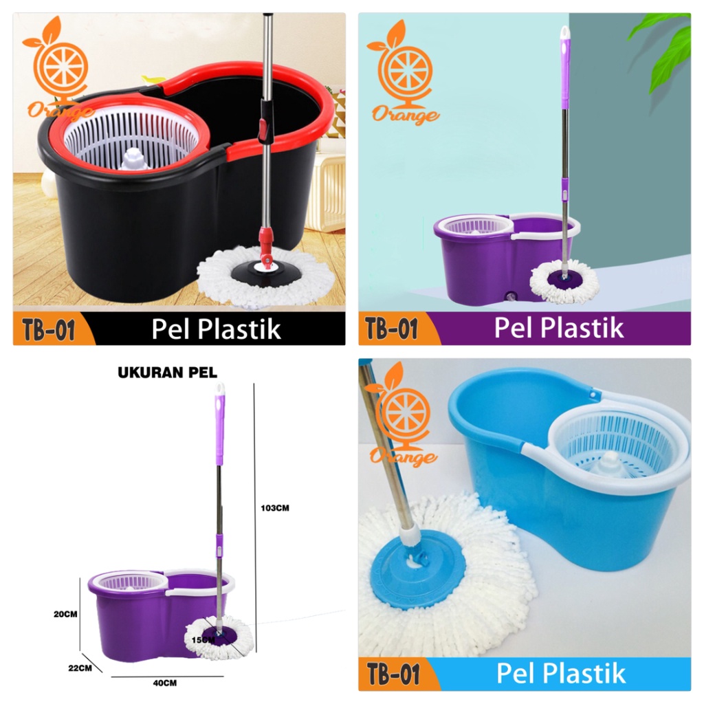 Spin Mop 360 Rotate Alat Pel Pembersih Lantai Super Rotary Pelan Praktis