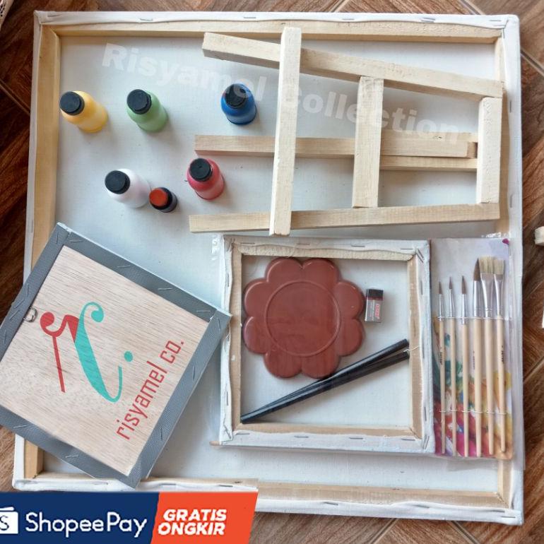 

[H-OJW ✪] (ALL-in-1) PAKET MELUKIS LENGKAP/PAKET LUKIS KOMPLIT CAT AKRILIK DENGAN EASEL MURAH LENGKAP KANVAS Kado Ulang Tahun PAKET BELAJAR MELUKIS-premium