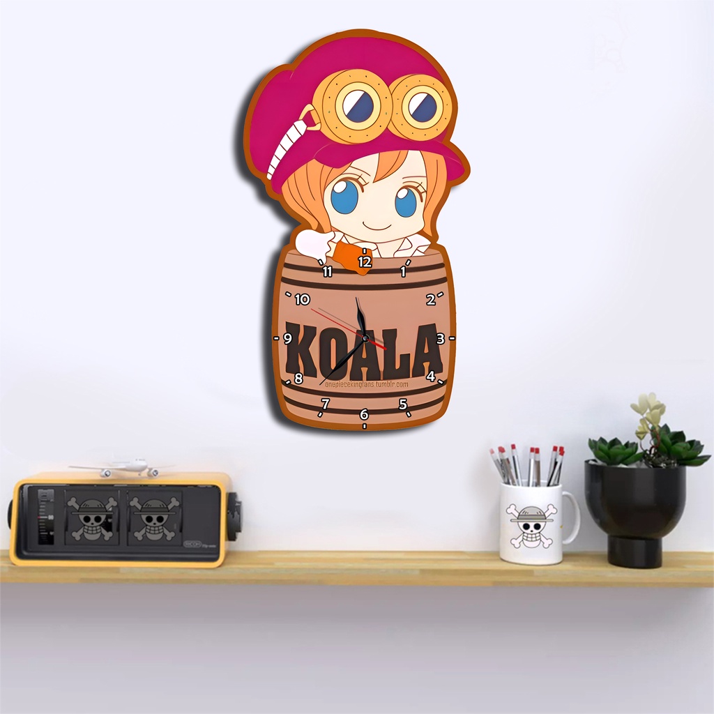 Jam Dinding Pola Unik Design Onepiece Special Edition Free Vintage Box + Baterai rajadekorofficial-Koala