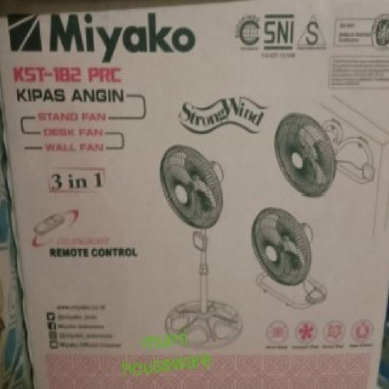 Miyako Kipas Angin Plastik KST-182 PRC 3 in 1 [18 Inch]-with Remote Control