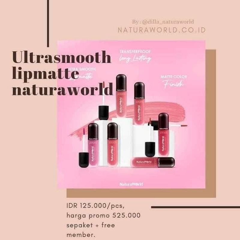 NATURA WORLD LIP CREAM MATTE | TAHAN LAMA | TERBARU | ORIGINAL