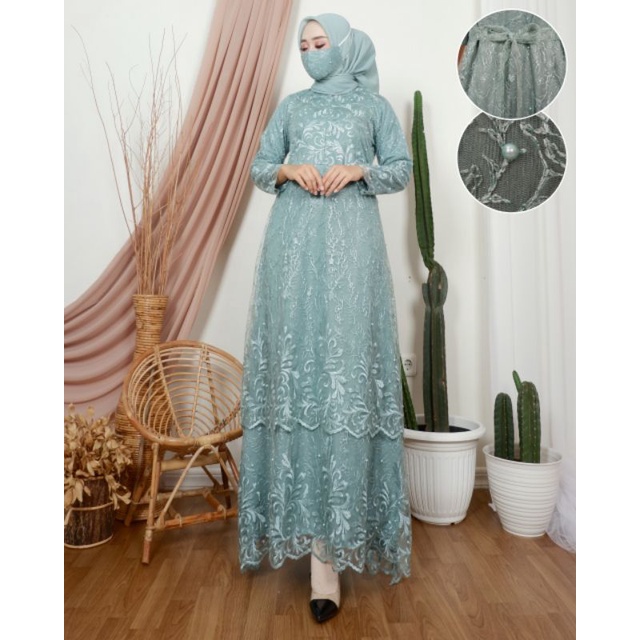 DRESS BUSUI| GAMIS TILE TINGKAT BUSUI| GAMIS PESTA MEWAH| GAMIS| GAMIS TILE| GAMIS KONDANGAN| BY BK