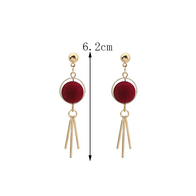 LRC Anting Tusuk Trendy Tassel Pendant Decorated Color Matching Simple Y575