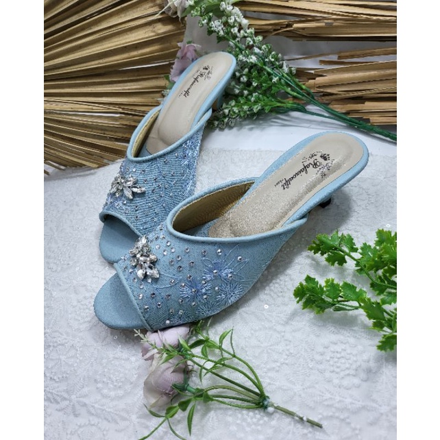 sepatu onabel babyblue tinggi 3cm lancip