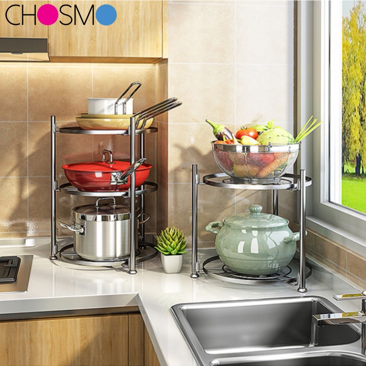 Rak Peralatan Dapur Susun Tingkat Kokoh Rak Penyimpanan Panci  Variasi