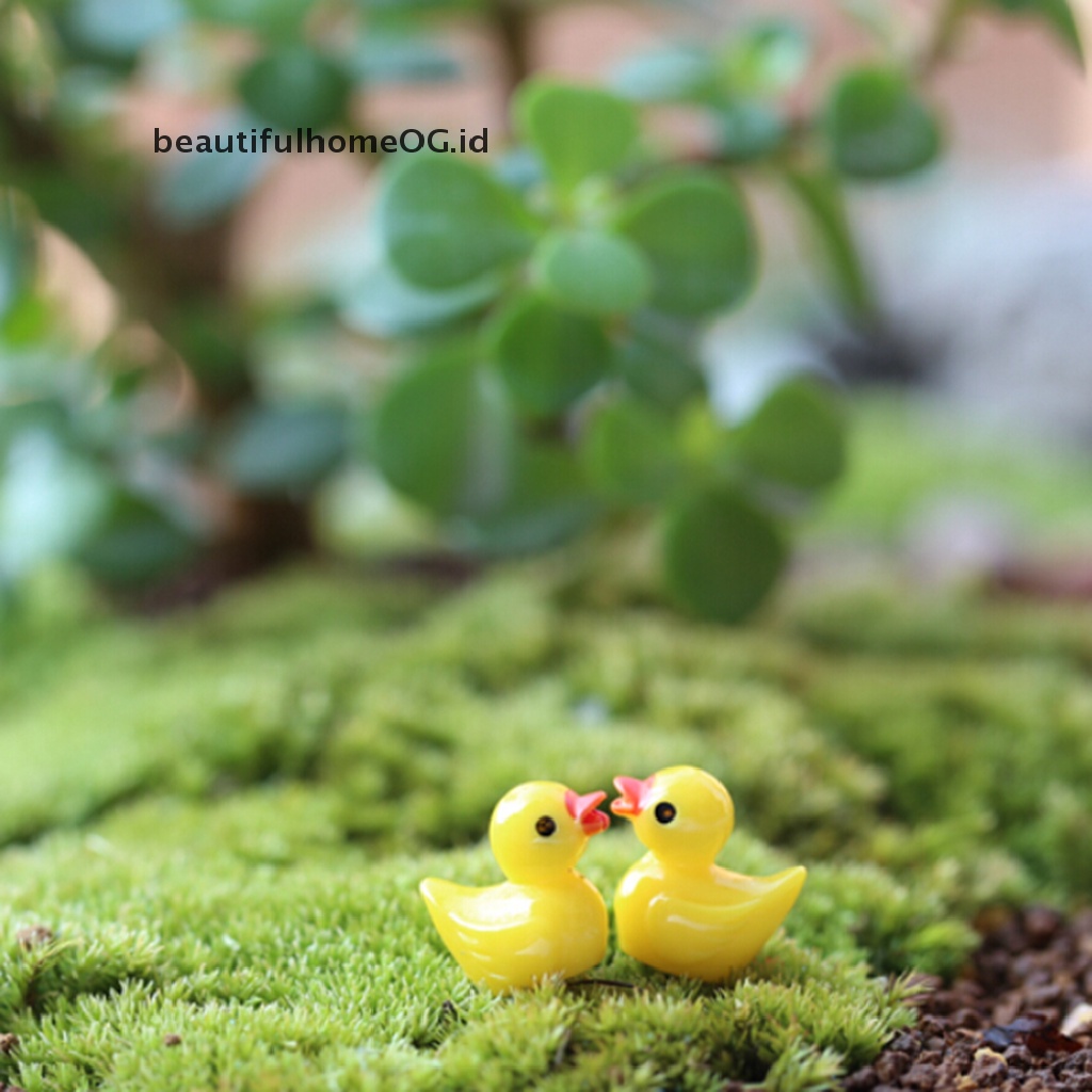 10pcs Miniatur Bebek Kuning Bahan Resin Untuk Dekorasi Taman Bonsai