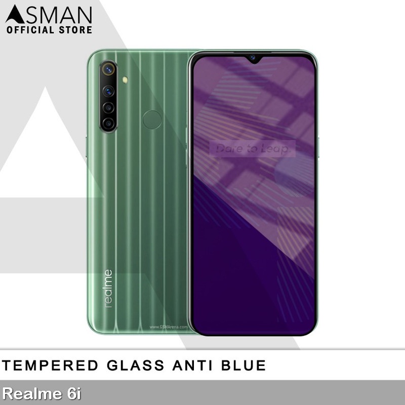 Tempered Glass Blue Light Full Lem Realme 6i Anti Radiasi