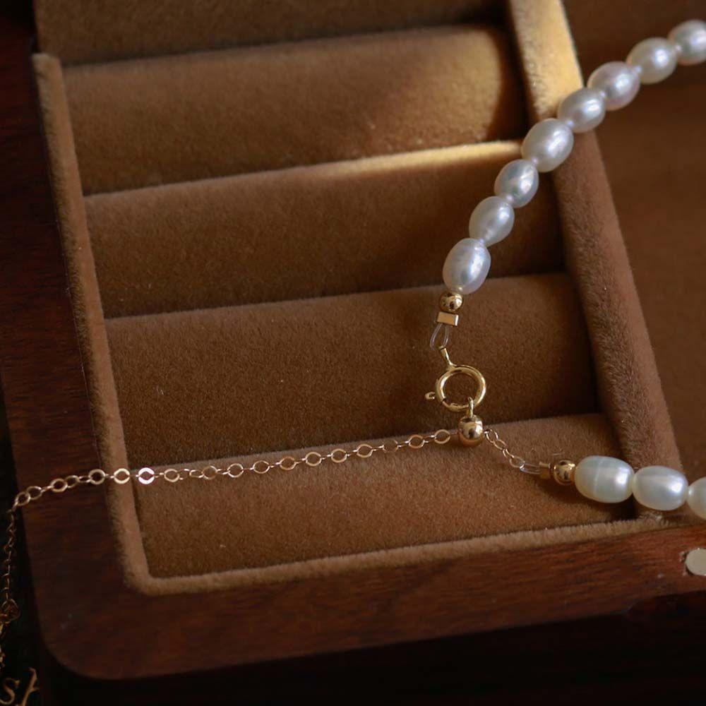 Agustina Wanita Kalung Pendek Elegan Temperamen Gadis Hadiah Pesta Perhiasan Mutiara Imitasi Berlian Imitasi Kupu-Kupu Butterfly Klavikula Rantai