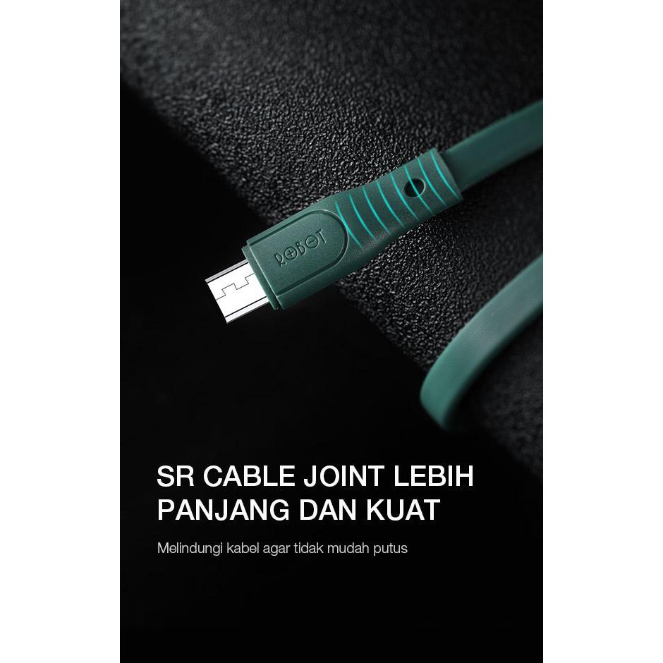 ROBOT RGM100 Kabel Micro 2.1A 1M Data Cable For Android - Garansi Resmi 1 Tahun