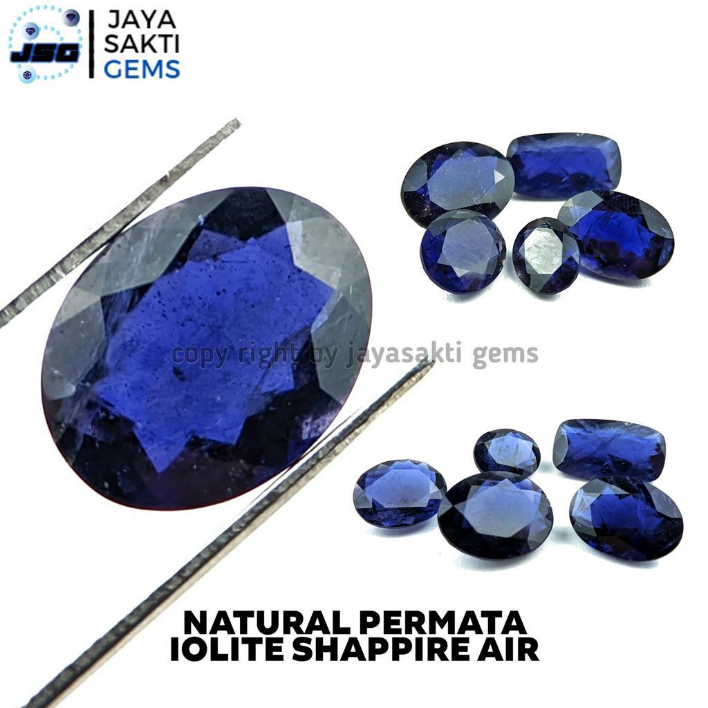 Natural Batu Permata Blue Shappire Air Lolite Violet Cutting