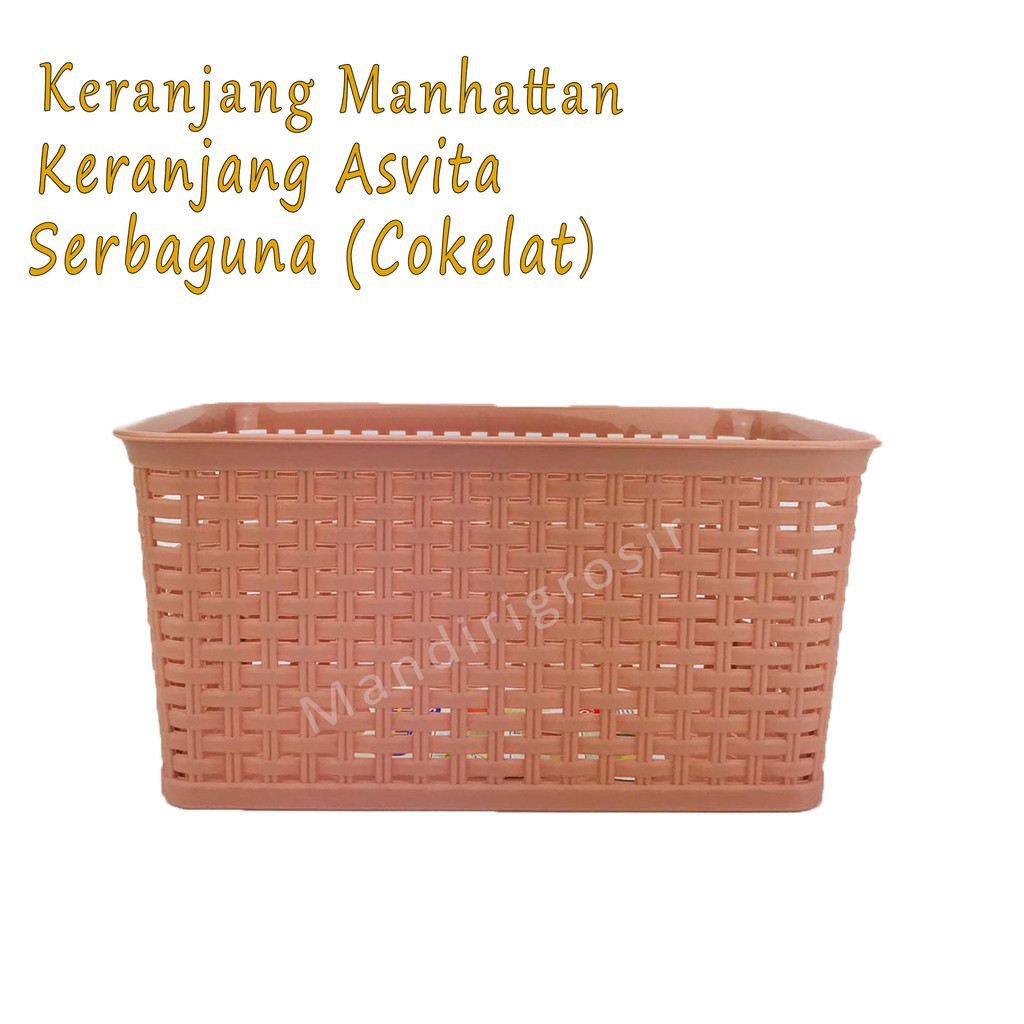 Keranjang Asvita 282*Keranjang Manhattan Basket*Serbaguna*Coklat