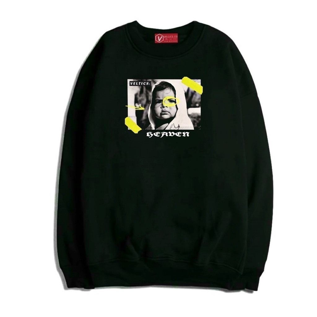 Crewneck Veltic Pria Distro Keren Hitam Suwiter Premium Pria Wanita