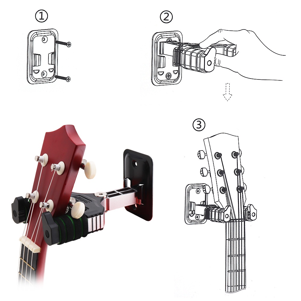 Gantungan Dinding Bahan Aluminum Alloy Untuk Gitar Bass