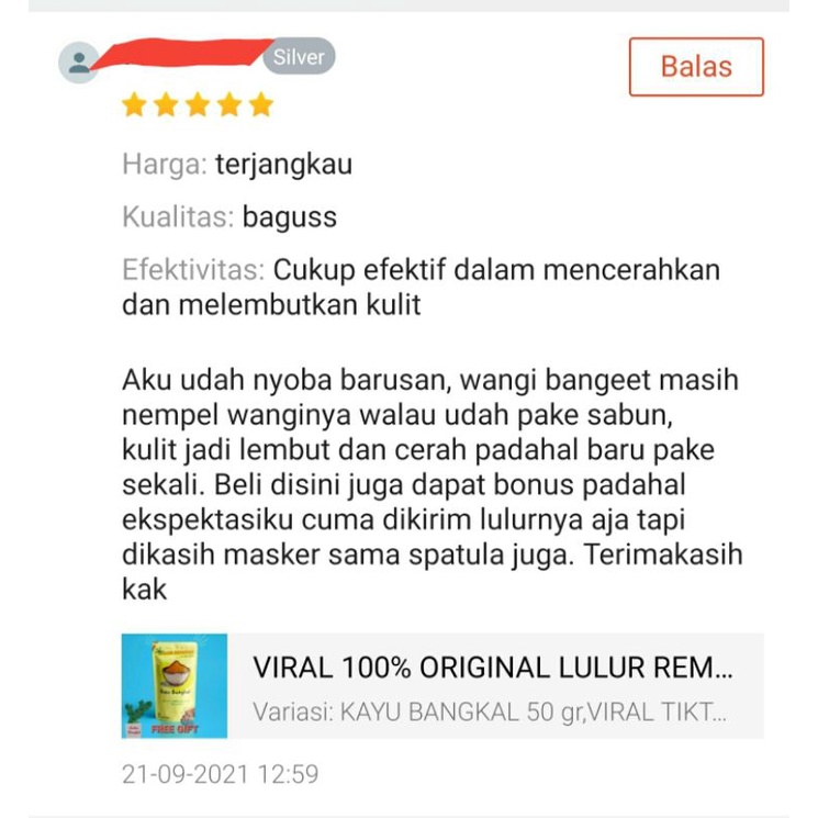 LULUR REMPAH BANGKAL 100 gr MAMA REZKY