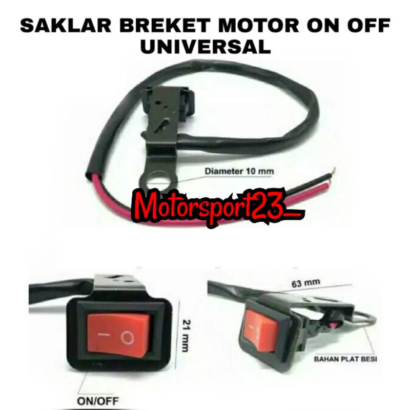 Saklar on/off breket spion switch on/off lampu Saklar breket ON/OFF lampu motor Universal breket bes