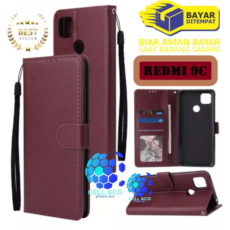 Flip cover XIAOMI REDMI 9C Flip case buka tutup kesing hp casing flip case Premium leather wallet