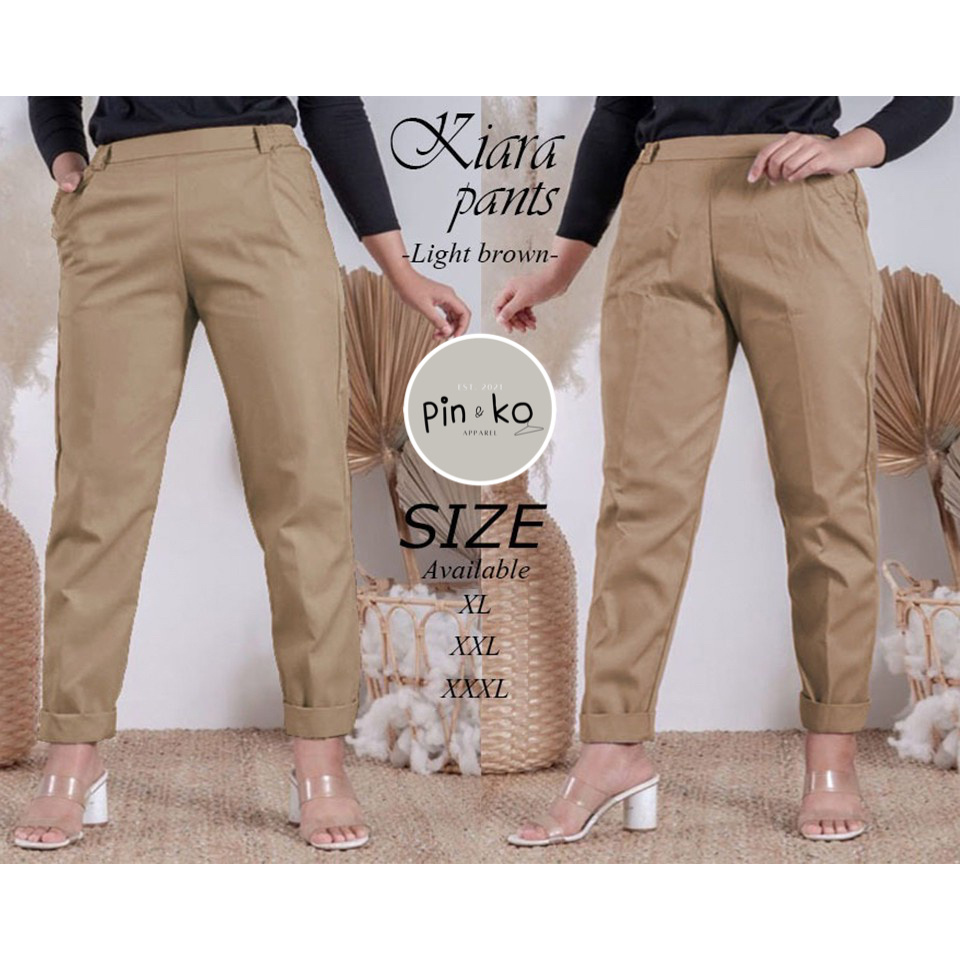 PIK - Celana Kiara XL (1801), XXL (1802), 3XL (1803)/Celana Chino Wanita/ Celana Kantor/ Celana Jumbo